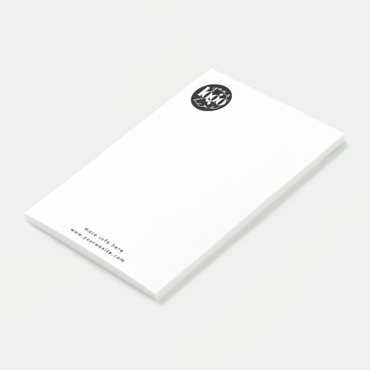 Minimalistisches Berufliches Firmenlogo Post-it Klebezettel (angewinkelt)