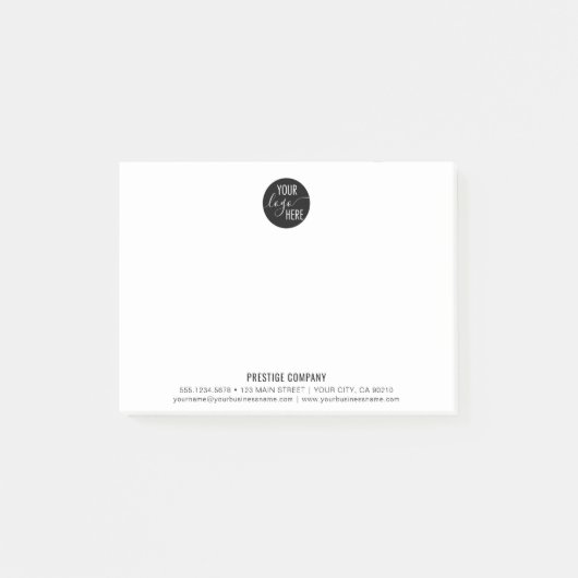 Minimalistisches Berufliches Firmenlogo Post-it Klebezettel (Vorderseite)