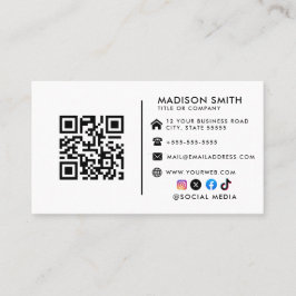 Minimalistisches Berufliches Firmenlogo QR-Code Visitenkarte