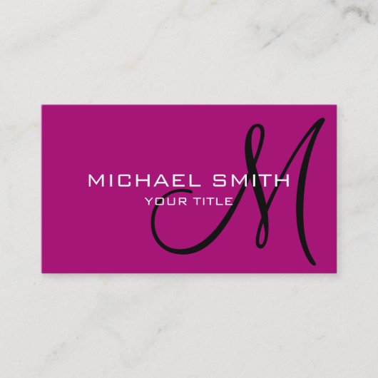 Minimalistisches berufliches Flirt-Monogramm Visitenkarte (Vorderseite)