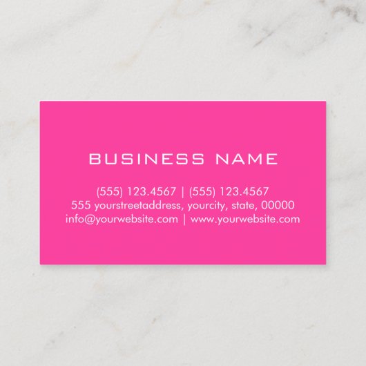 Minimalistisches berufliches heißes Rosa-Monogramm Visitenkarte (Rückseite)