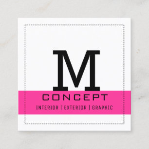 Minimalistisches Berufliches Hot Pink Elegante Quadratische Visitenkarte