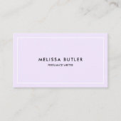 Minimalistisches Berufliches Licht Lila Visitenkarte (Vorderseite)