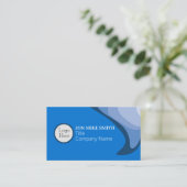 Minimalistisches Berufliches Logo, QR-Code blau Visitenkarte (Stehend Vorderseite)