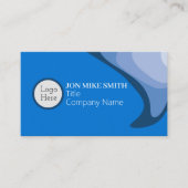 Minimalistisches Berufliches Logo, QR-Code blau Visitenkarte (Vorderseite)