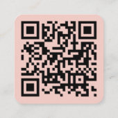 Minimalistisches Berufliches Logo QR-Code Rosa Quadratische Visitenkarte (Rückseite)