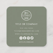 Minimalistisches Berufliches Logo Qr Codeanzeige G Quadratische Visitenkarte (Vorderseite)