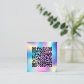 Minimalistisches Berufliches Logo QR Quadratische Visitenkarte (Stehend Vorderseite)
