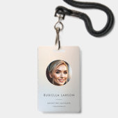 Minimalistisches berufliches Marketing Foto Silber Ausweis (Vorderseite mit Lanyard)
