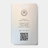 Minimalistisches berufliches Marketing Foto Silber Ausweis (Rückseite)