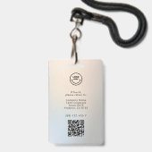 Minimalistisches berufliches Marketing Foto Silber Ausweis (Rückseite mit Lanyard)