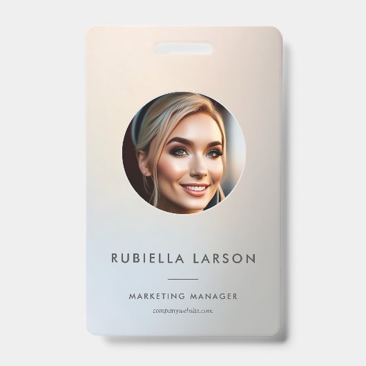 Minimalistisches berufliches Marketing Foto Silber Ausweis (Vorderseite)