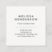 Minimalistisches berufliches modernes quadratische visitenkarte (Rückseite)