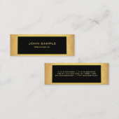 Minimalistisches berufliches modernes Schwarzes Mini Visitenkarte (Vorne/Hinten)