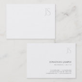 Minimalistisches Berufliches Monogramm einfach Visitenkarte (Vorne/Hinten)