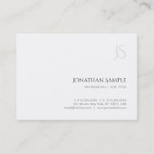 Minimalistisches Berufliches Monogramm einfach Visitenkarte (Rückseite)