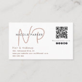 Minimalistisches berufliches Monogramm Qr-Code Zim Visitenkarte (Rückseite)