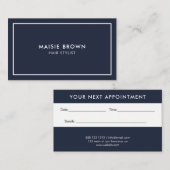 Minimalistisches Berufliches Navy Blue Terminkarte (Vorne/Hinten)
