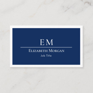 Minimalistisches Berufliches Navy Blue White Visitenkarte