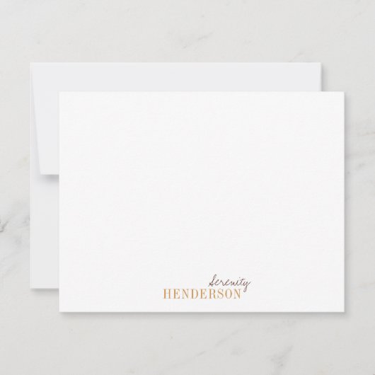 Minimalistisches berufliches personalisiertes Schr Mitteilungskarte (Vorderseite)