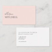 Minimalistisches Berufliches Rosa Visitenkarte (Vorne/Hinten)