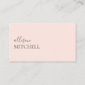 Minimalistisches Berufliches Rosa Visitenkarte (Vorderseite)