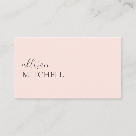 Minimalistisches Berufliches Rosa Visitenkarte (Vorderseite)