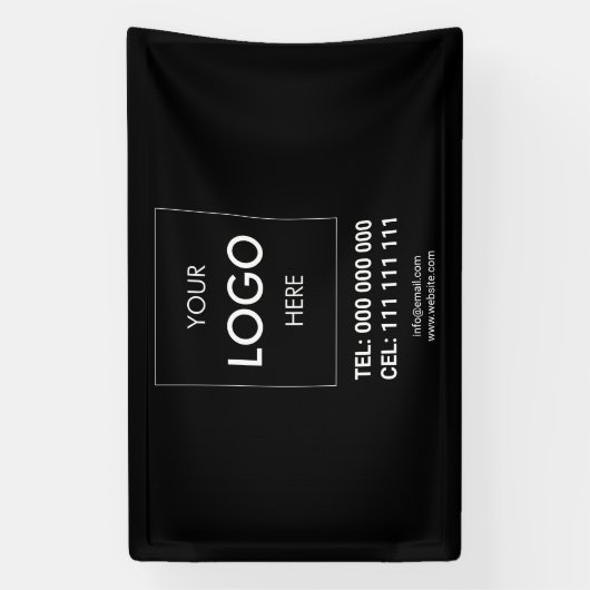 Minimalistisches Berufliches schwarzes Firmenlogo Banner (Vertikal)