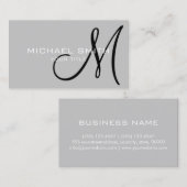 Minimalistisches Berufliches Silver Monogramm Visitenkarte (Vorne/Hinten)