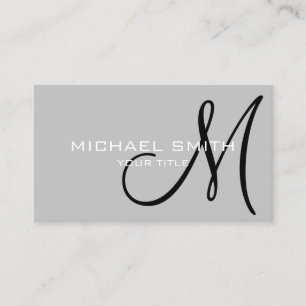 Minimalistisches Berufliches Silver Monogramm Visitenkarte