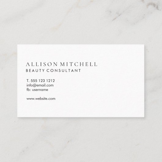 Minimalistisches Berufliches Skript Elegante Schwa Visitenkarte (Rückseite)