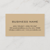 Minimalistisches Berufliches Tan Monogramm Visitenkarte (Rückseite)