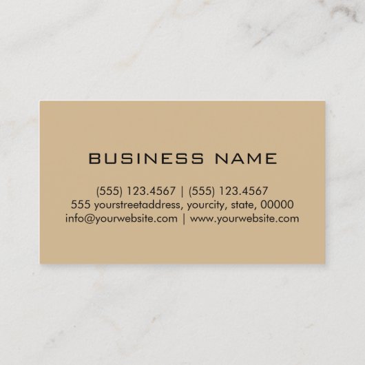 Minimalistisches Berufliches Tan Monogramm Visitenkarte (Rückseite)