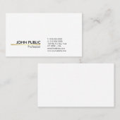 Minimalistisches Berufliches Weißes Gold Einfach Visitenkarte (Vorne/Hinten)