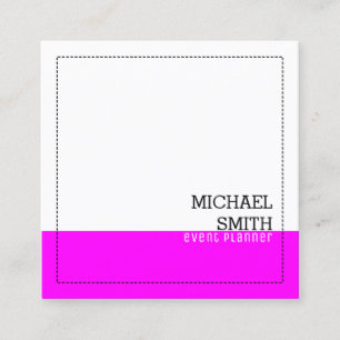 Minimalistisches Berufliches Weißes Magenta Quadratische Visitenkarte