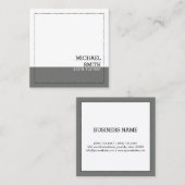 Minimalistisches Berufliches Weißnickel Quadratische Visitenkarte (Vorne/Hinten)