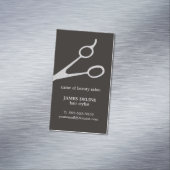 Minimalistisches Beschaffenheits-Silber Scissor Magnetische Visitenkarte (Beispiel)