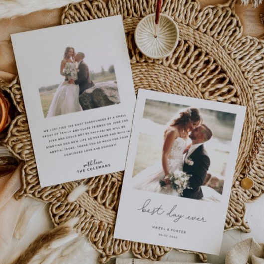 Minimalistisches Best Day Ever Wedding Foto Ankündigung