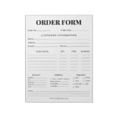 Minimalistisches Bestellformular Notizblock (Rotiert)