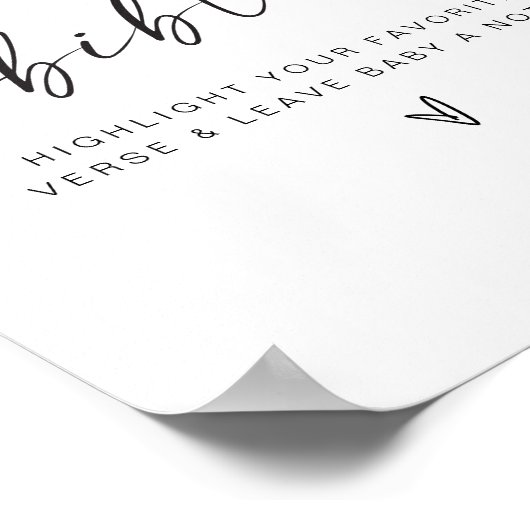 Minimalistisches Bibel Baby Showroom Gästebuchzeic Poster (Ecke)