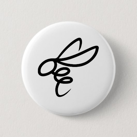 Minimalistisches Bienen-Liniendesign – Moderne ein Button (Vorderseite)