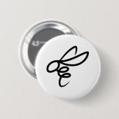Minimalistisches Bienen-Liniendesign – Moderne ein Button (Vorne & Hinten)