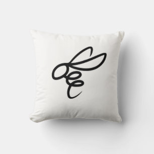 Minimalistisches Bienen-Liniendesign – Moderne ein Kissen