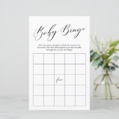 Minimalistisches Bingo Baby Showspiel (Stehend Vorderseite)