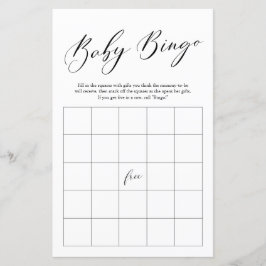 Minimalistisches Bingo Baby Showspiel