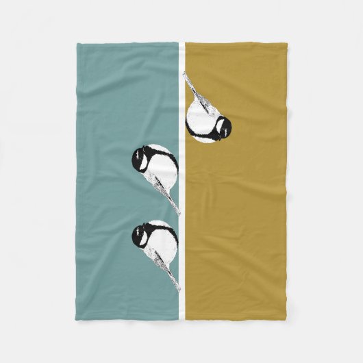 Minimalistisches Bird Design Fleece Blankon (Vorderseite)