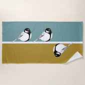 Minimalistisches Bird Design Strandtuch (Vorderseite)