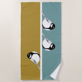 Minimalistisches Bird Design Strandtuch (Vorderseite)