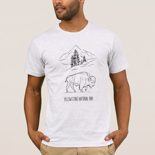 Minimalistisches Bison im Berglandschaft Shirt (Vorderseite)
