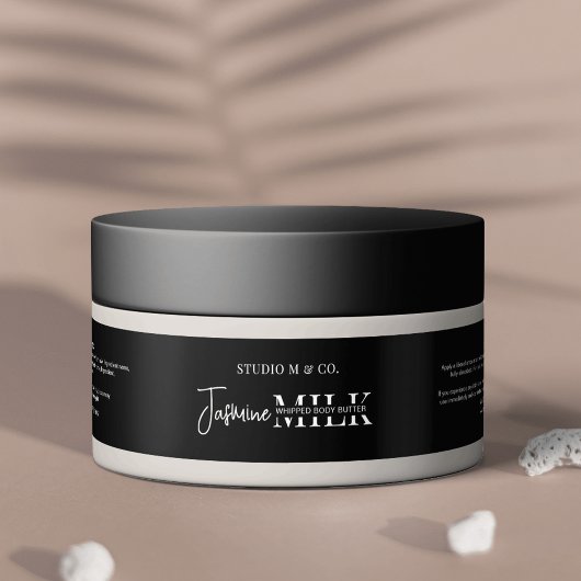 Minimalistisches Black 4 OZ Bath Body Jar Wrapper-